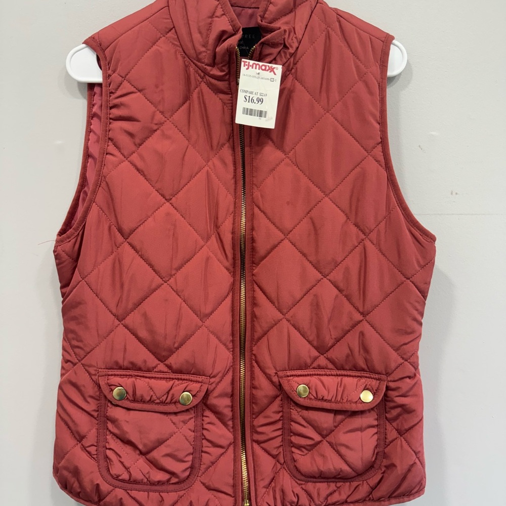 Love Tree Coral Quilted Vest
